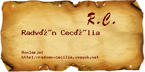 Radván Cecília névjegykártya